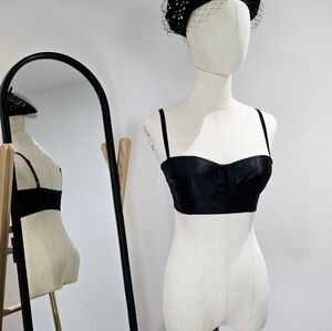 Dolce & Gabbana Black Satin Bralette Size 38 Made In Italy